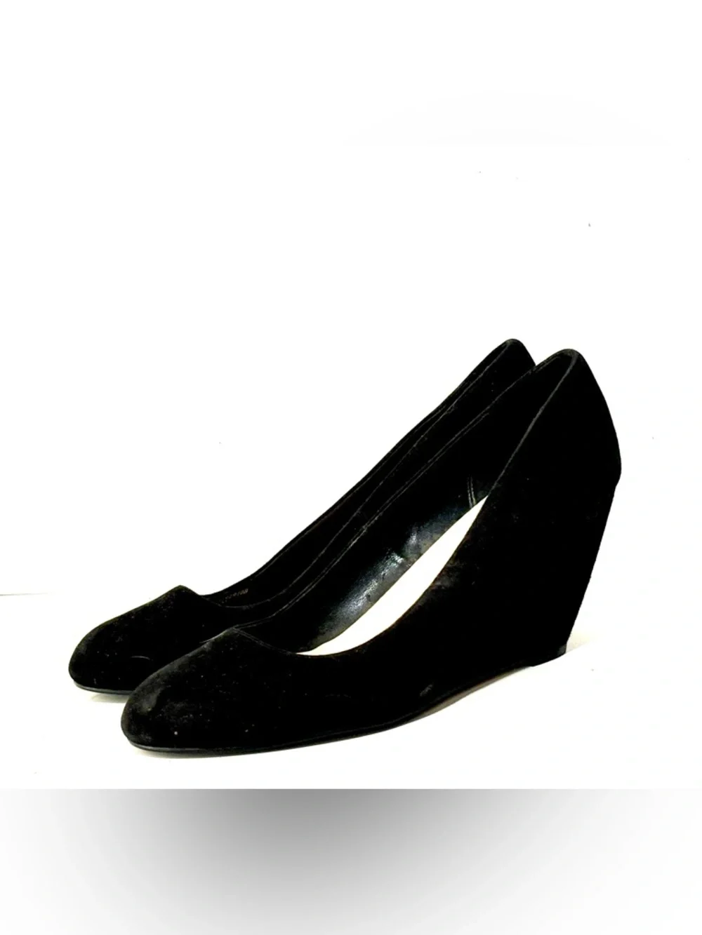 Cole Haan Womens Lainey Pump Size 10 B Black Suede Wedge Heel Dress Shoe